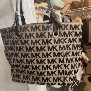 Black Michael Kors Monogram Tote Bag